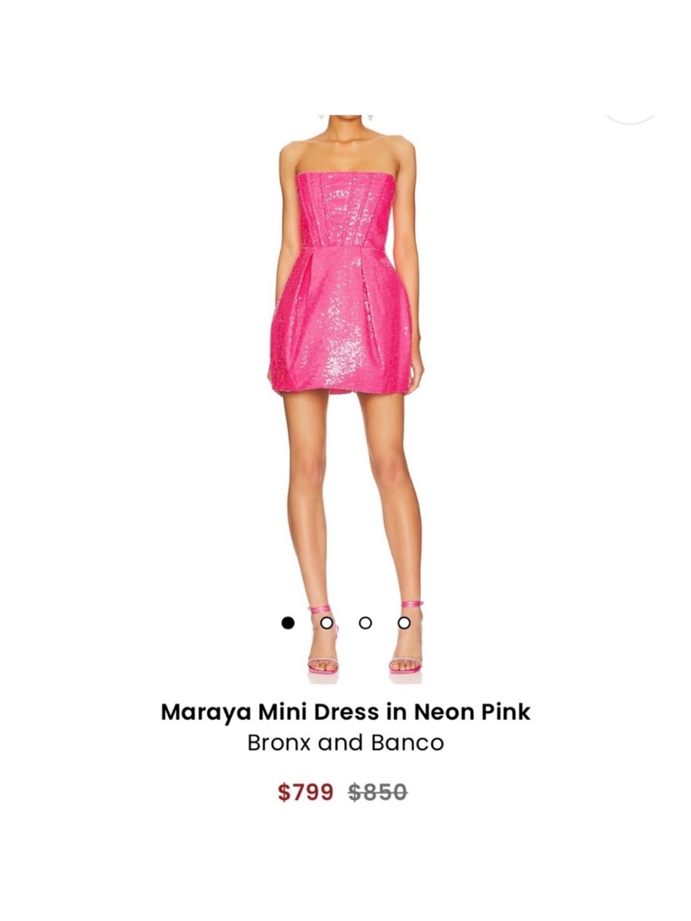 Bronx and Banco Neon Pink Strapless Mini Dress